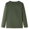 T-skjorte for barn med lange ermer kaki 128