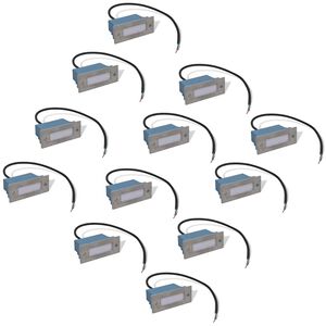 vidaXL Innfelte LED-trappelys 12 stk 44x111x56 mm