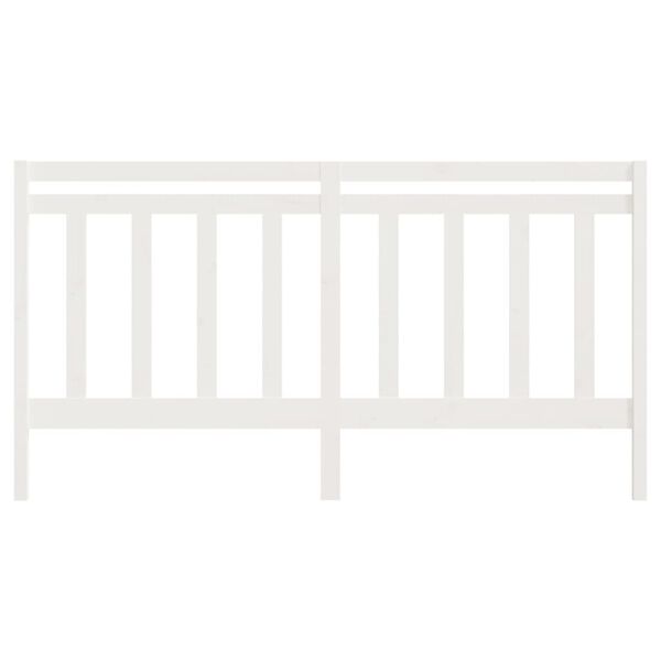 vidaXL Sengegavl hvit 186x4x100 cm heltre furu