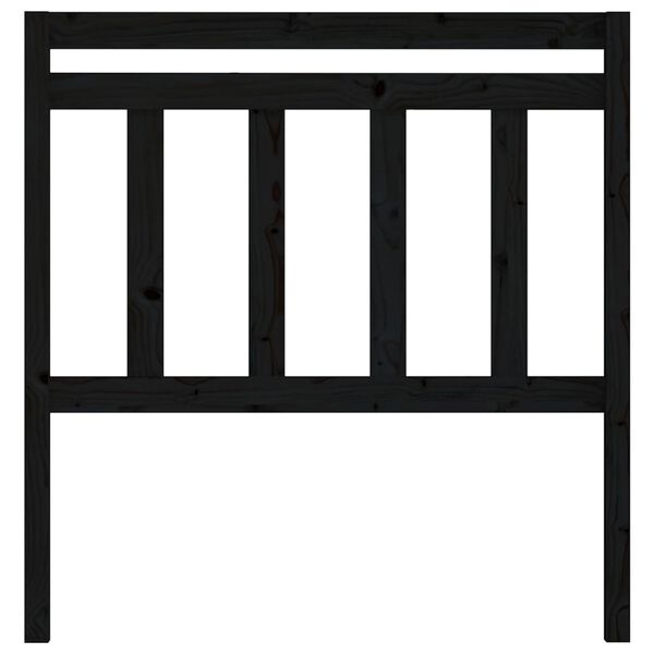 vidaXL Sengegavl svart 106x4x100 cm heltre furu