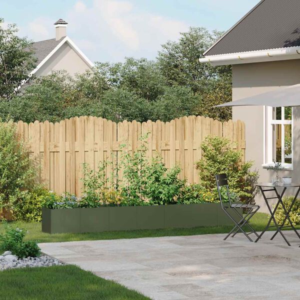 vidaXL Plantekasse olivengr&oslash;nn 280x40x40 cm kaldvalset st&aring;l