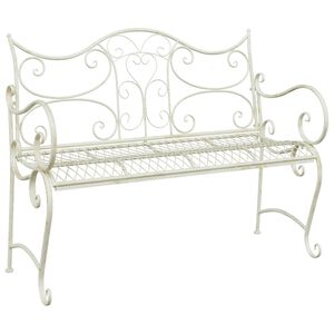 vidaXL Hagebenk 2-Antall seter 114 x 56,5 x 90 cm St&aring;l Antikk hvit