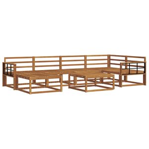 vidaXL Utend&oslash;rs sofa-sett 7 pcs Naturlig Solid akasietre