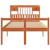 vidaXL Seng med bokhylle uten madrass voksbrun 120x190 cm heltre furu