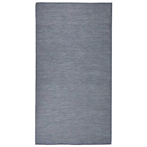 vidaXL Utend&oslash;rs flatvevd teppe 80x150 cm bl&aring;