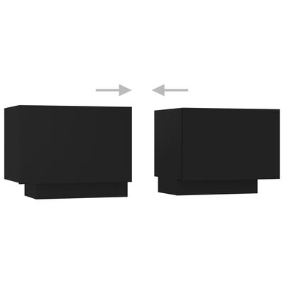 vidaXL TV-benk med LED-lys svart 300x35x40 cm