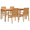 vidaXL Hagespisegruppe 5 deler heltre teak