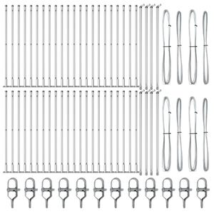 vidaXL Gjerdepåle Annet 52 pcs Grå 3,2 x 3,2 x 110 cm Stål