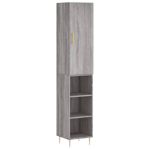 vidaXL Highboard gr&aring; sonoma 34,5x34x180 cm konstruert tre