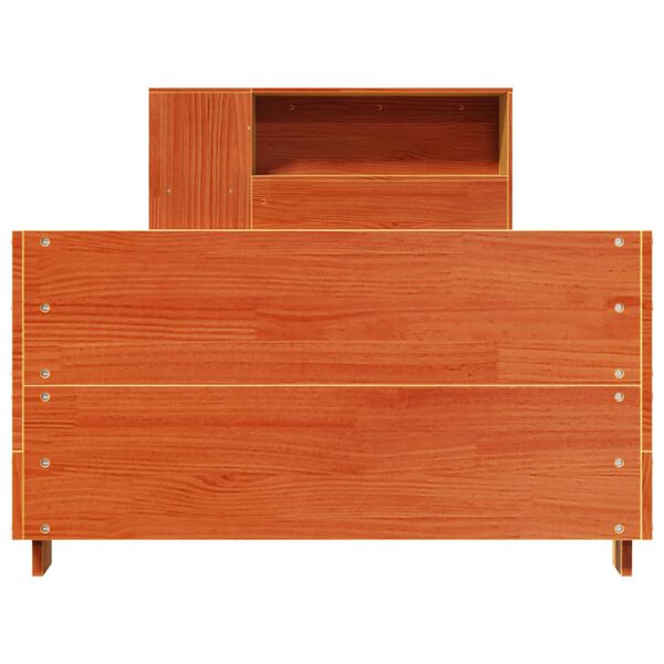 vidaXL Sengeramme uten madrass voksbrun 75x190 cm heltre furu