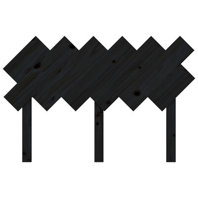 vidaXL Sengegavl svart 122,5x3x80,5 cm heltre furu