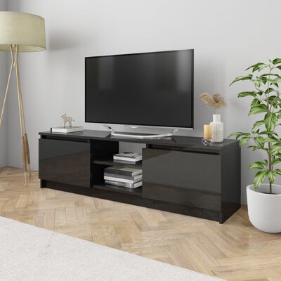 vidaXL TV-benk høyglans svart 120x30x35,5 cm sponplate