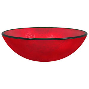 vidaXL Servant herdet glass 42x14 cm r&oslash;d