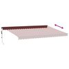 vidaXL Automatisk uttrekkbar markise med LED burgunder 500x350 cm