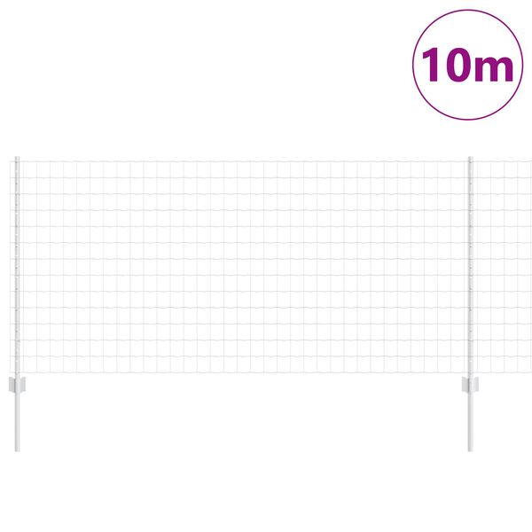 vidaXL Gjerde med stolpe s&oslash;lv 1 x 10 m St&aring;l