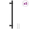 vidaXL Skaphåndtak 5 stk svart 192 mm rustfritt stål