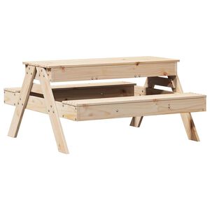 vidaXL Piknikbord med sandkasse for barn heltre furu