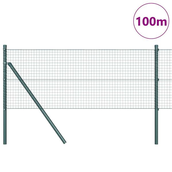 vidaXL Gjerdep&aring;le gr&oslash;nn 100 x 0,5 m (25 x 25 mm mesh) St&aring;l og PVC