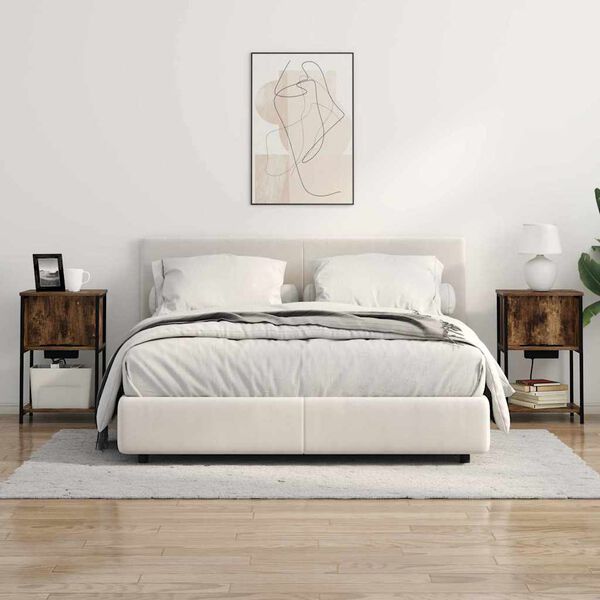 vidaXL Nattbordskap R&oslash;kt eik 38 x 31 x 61 cm Konstruert tre