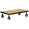 vidaXL Salongbord med hjul heltre mango 100x55x26 cm