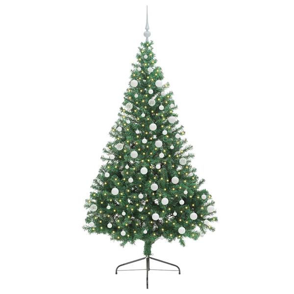 vidaXL Kunstig Forh&aring;ndsopplyst Juletre med 300 LED gr&oslash;nn 180 cm PVC