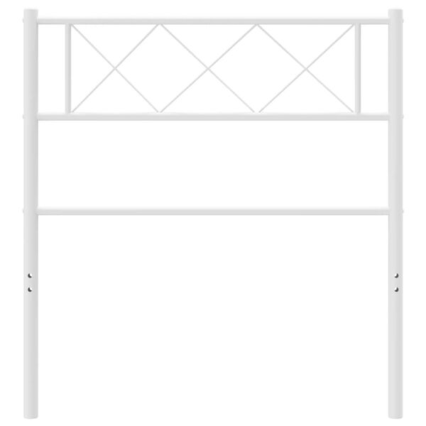 vidaXL Utskiftbar sengegavl i metall hvit 90 cm