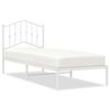 vidaXL Sengeramme i metall uten madrass med hodegavl hvit 75x190 cm