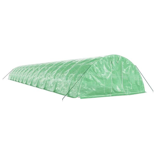 vidaXL Drivhus med st&aring;lramme gr&oslash;nn 120 m&sup2; 24x5x2,3 m