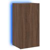 vidaXL Vegghengt TV-benk med LED brun eik 40,5x35x80 cm