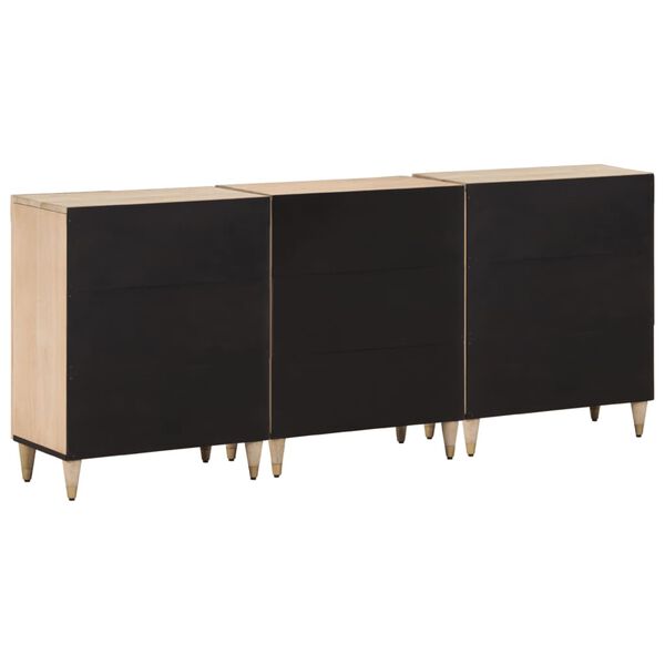 vidaXL Sideskap 3 stk 60x33x75 cm heltre mango