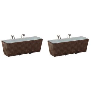 vidaXL Gelender 2 stk. Brun 50 x 17 x 17 cm Metall