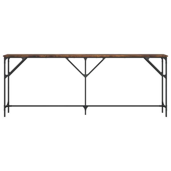 vidaXL Konsollbord røkt eik 200x29x75 cm konstruert tre