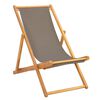 vidaXL Strandstol Gr&aring;brun Massivt Teaktre