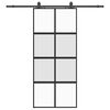 vidaXL Skyved&oslash;r med monteringssett svart 90x205 cm herdet glass