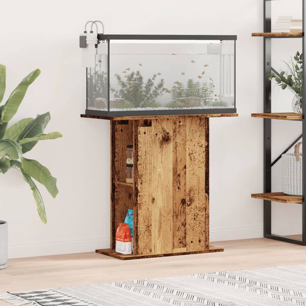 vidaXL Akvariestativ gammelt tre 36x75x72,5 cm konstruert tre
