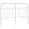 vidaXL Utskiftbar sengegavl i metall hvit 135 cm