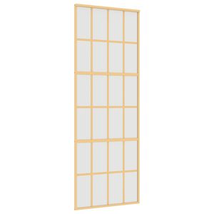 vidaXL Skyved&oslash;r gull 76x205 cm frostet ESG glass og aluminium
