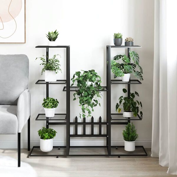 vidaXL Blomsterstativ 94,5x25x89 cm svart jern