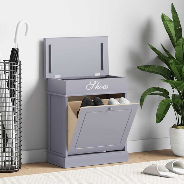 vidaXL Skoskap gr&aring; 50x28x58 cm keisertre