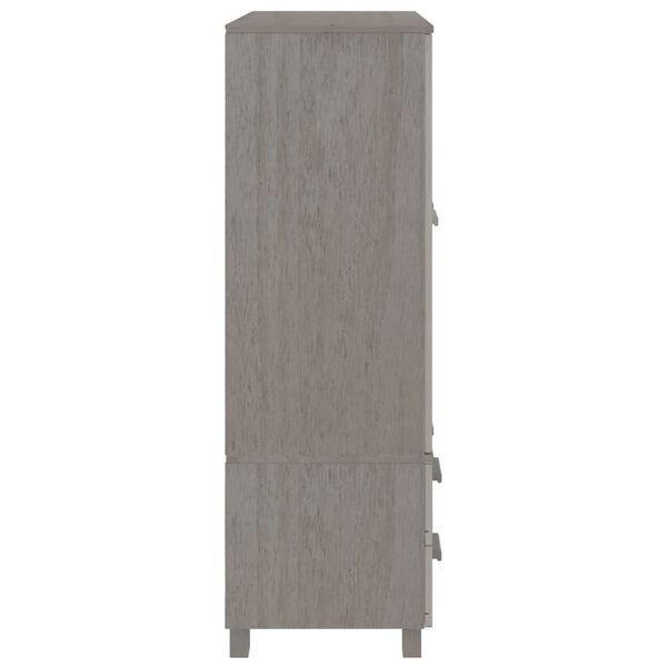 vidaXL Garderobe HAMAR lysegrå 99x45x137 cm heltre furu