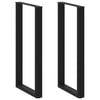 vidaXL Barbordben U-formet 2 stk svart 60 x (110-111) cm st&aring;l