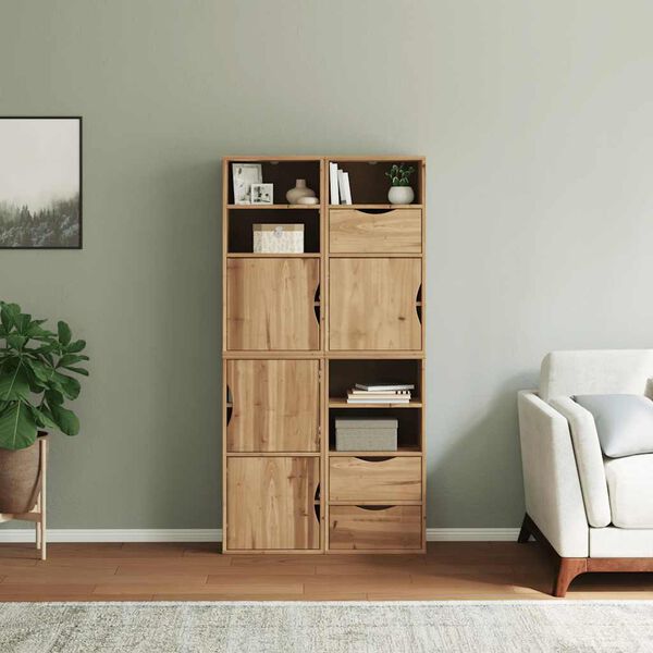 vidaXL Sideskap 4 stk ODDA 40x24x79 cm heltre furu