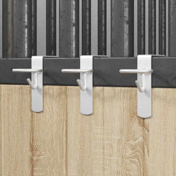 vidaXL Bøttekroker 3 stk bærbar sølv stål