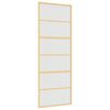 vidaXL Skyved&oslash;r gull 76x205 cm frostet ESG glass og aluminium