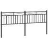 vidaXL Utskiftbar sengegavl i metall svart 180 cm
