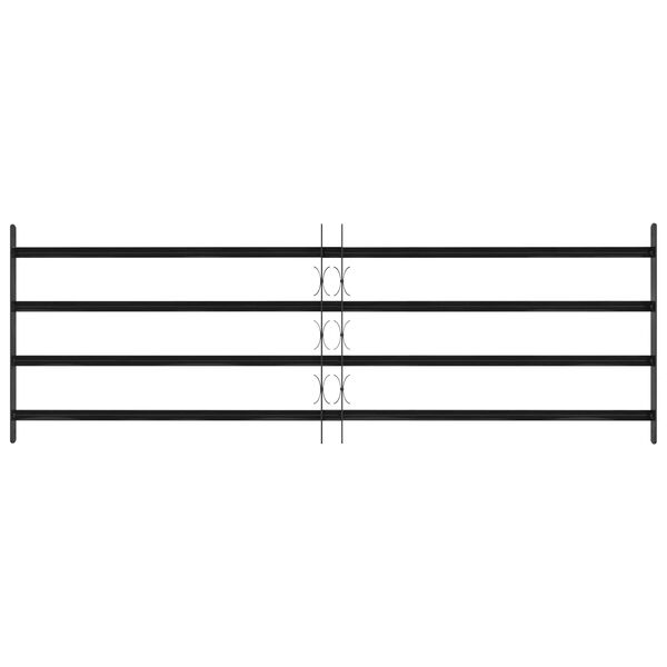 vidaXL Vindu Gitter Svart 175 x 60 cm Pulverlakkert st&aring;l