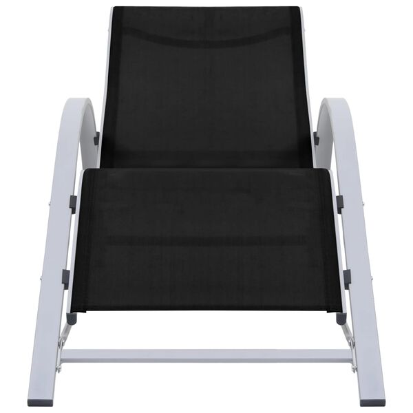 vidaXL Solsenger 2 stk med bord aluminium svart