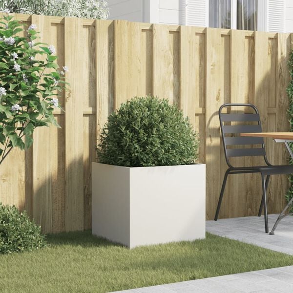 vidaXL Plantekasse hvit 49x47x46 cm stål