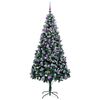vidaXL Kunstig juletre med 300 LED grønn 210 cm PVC og Stål og Plast