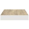 vidaXL Flytende vegghyller 2 stk eik og hvit 50x23x3,8 cm MDF